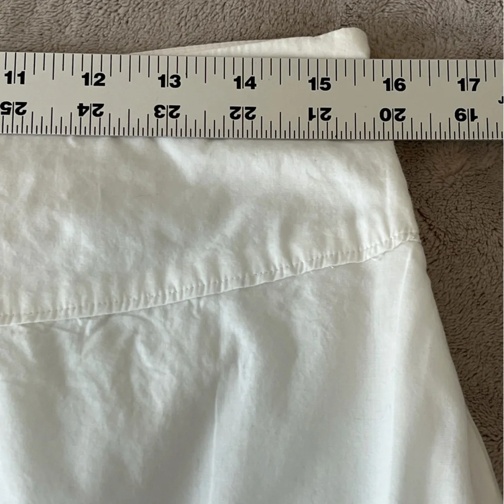 Old Navy Y2K White Beaded Cotton A-Line Skirt Lined Wooden Beads Size 6 Summer